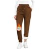 Kfnire Pantaloni Tuta Donna Invernali in Pile a Vita Alta Pantaloni Termici Donna Joggers con Tasche e Coulisse