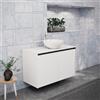 Inda Mobile bagno 100 cm Bianco opaco con 2 ante e lavabo in appoggio - Zaffiro