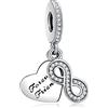 Rimgoris Argento 925 Charm per donna Bracciali Collana Charm regalo penzolante amicizia per sempre