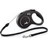 FLEXI CL10C5.250.S New Classic Cord guinzaglio Retrattile, Nero, Small/16'