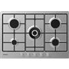 CANDY CHW74WX PIANO COTTURA GAS, 5 zone di cottura, dimensioni: L 74,5 cm, P 51 piano in Acciaio inossidabile, Inox