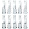 QUARKZMAN 10pz Passacavo Impermeabile, PG13,5 Spirale in Nylon Corda Pigtail Set Pressacavo Elettrico per 6-11mm Fissaggio Cavi con Filettatura Metallico, Bianco