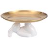 YARNOW - Ciotola per gioielli in acciaio inox, 8 pollici, forma di coniglio, piatto per torte, supporto per torte, vassoio da toeletta in metallo, portaoggetti, per Pasqua, decorazione del soggiorno