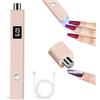 JODSONE Handheld U V - Mini lampada con magnete per asciugacapelli, portatile, senza fili, ricaricabile, USB per indurire lo smalto gel assorbente, effetto gatto, colore: Rosa
