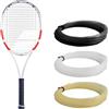 Babolat Pure Strike 100 - Racchetta da tennis 40,6 x 49 cm (4a generazione), con 16 g di Babolat Syn Gut bianco a tensione media (impugnatura 12,5 cm)
