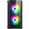 Nuwo micro case atx blitz r28 0.5mm spcc usb3.0/2.0 3 fan 12cm argb rainbow front mesh side glass n