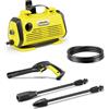 Kärcher K 3 Horizontal Plus Idropulitrice ad Alta Pressione, 1600W, 120 bar, 2 lance, Orizzontale, Idropulitrice elettrica acqua fredda compatta, Giallo/Nero