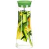 Relaxdays Caraffa Cilindrica in Vetro, da 1 litro, Tappo Salvagoccia in Acciaio Inox, Cristallo Raffinato, Trasparente