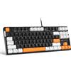 MageGee Tastiera meccanica da gioco 75% con interruttore marrone, tastiera retroilluminata a LED bianca, 87 tasti, compatta TKL con cavo, per PC portatili Windows, gamer, colore: nero/bianco