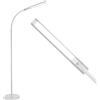 BAKAJI Lampada Piantana da terra a LED ad Alta Luminosità 7W 400 Lumen Luce Bianco 5500K Dimmerabile Luminosità 4 Livelli Accensione Gestione Touch Design Moderno 165cm in Metallo (Bianco)