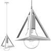 Bakaji Lampadario Lampada a Sospensione da Soffitto Piramide 18cm in Metallo Design Moderno Portalampada E27 Lampadina Max 40W Illuminazione Arredamento Casa con Kit Montaggio Incluso (Bianco)