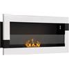 HOMCOM Camino Bioetanolo in Acciaio Inox, 2.5h di Combustione con Serbatoio 1.5L e Copertura 20m², 90x16x40 cm, Argento