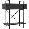 Outsunny Supporto per piante da interno a 2 livelli, con fori di drenaggio, in metallo, 60 x 25 x 70 cm, Nero | Aosom Italy