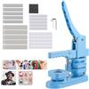 VEVOR Kit per Fustellatrice Manuale di Badge Spillo Bottoni Quadrato 50 x 50 mm, Kit di Punzonatrice Manuale ABS per Badge Spillo Fai-da-Te con Accessori, Blu