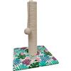 Croci Tropical - Tiragraffi per Gatti Adulti, Grandi e Piccoli, Tappetino con Albero 42 cm e Corda con Pallina Gioco Calmante Gatto, Graffiatoio in Sisal, Giochi per Gli Animali da Casa