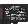 Kingston 256GB micSDXC Kingston Technology Classe 10 UHS-I U1 V30 A1 150MB/s Nero [SDCS3/256GBSP]