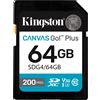 Kingston 64GB Scheda di memoria Kingston Canvas Go Plus Nero [SDG4/64GB]
