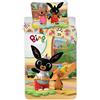 Brandmac Set biancheria da letto Baby o Junior Bing e Flop, 100% cotone, Copripiumino 100 x 135 cm + Federa 40 x 60 cm