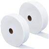 CRASPIRE 2 Rotoli di Strisce di Tessuto Jellyroll Strisce di Ovatta Jelly Roll da 2.5 Pollici X 36 Iarde Tessuto Bianco Tappezzeria Strisce di Cotone Perforato Tappeto Trapuntato per Trapunte