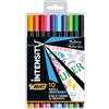 BIC Intensity, Fineliner Colorati, Pennarelli Punta Fine, 10 Unità, Cancelleria Scuola