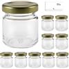 mikken 10 mini vasetti per marmellata da 53 ml, con coperchio dorato, con etichette