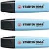 Stabilo - Set di 3 evidenziatori Boss Original, pastello, freschezza di blu