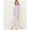 I Magazzini Sorriso Pigiama donna serafino manica corta pantalone lungo jersey di cotone - GARY