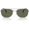 Ray-Ban Occhiali da Sole RB3755 004/58 Argento/Verde Unisex Polarizzati