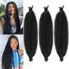 LPARMJIT Springy Afro Kinky Twist Crochet per donne intrecciare capelli finti, sintetici Pre Fluffed Primavera Twsit (24 pollici) (confezione da 3), 1b)