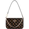 GUESS Noelle Mini Top Zip Shoulder Bag Mocha Logo