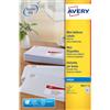 Avery Etichette bianche per buste AVERY QuickDRY™ 38,1x21,2 mm - 65 et/foglio - stampanti inkjet - cf. 25 fogli J8651-25