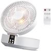 XuQiZZpp Circolatori d'aria desktop con luce notturna a LED remota 3 modalità di velocità Batteria ricaricabile 4000 mAh Risparmio di spazio Ventilatore da tavolo pieghevole con telecomando con luce