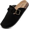 Otoepazm Sabot Uomo Ciabatte Donna,Zoccoli in Pelle con Sottopiede in Sughero,Sandali Uomo/Donna Pantofole in Pelle Scarpe da Giardino Traspirante