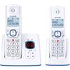 ALCATEL F530 Voice Duo - Telefono fisso cordless DECT con segreteria - Grande display retroilluminato - Vivavoce - Funzione blocco chiamate - 2 tasti di memoria diretta - 2 portatili - Bianco/Blu