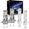 AUXIRACER H1+H7 LED 18000LM, 120W 600% Luce 6500K Bianco Anti Errore Estremamente Luminoso Kit di Conversione H1+H7 Fari, per Ricambio per Lampade Alogene e Xenon Auto
