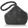 BABEYOND Pochette Donna Argento Strass Clutch Cerimonia Borsetta da Sera Elegante Borsa per Matrimonio Party Sposa(Nero)