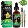 CJXHJY Olio di Ricino Nero Biologico Giamaicano, 60ml - 100% Puro Olio di Ricino Nero Presso a Freddo, Promuove Crescita Capelli, Rafforza Radici e Previene Rotture