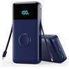 Trswyop Power Bank 26800mAh con Caricatore i-Watch, 25W PD+QC4.0 USB C Batteria Esterna con 2 Cavi Integrati Ricarica Veloce, 5 uscite Caricatore Portatile Compatibile con Apple Watch, iPhone,Samsung