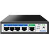 Goalake Switch Poe+ 5 Porte 100Mbps, 4 Porte PoE fino a 52W, ogni porta fino a 30W, AI Estesa a 250M, Protezione da Sovraccarico, IEEE 802.3af/at, Ideale per Sorveglianza IP e Access Point