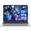 FUNYET portatile da 16 pollici, laptop con processore N150 (fino a 3,4 GHz), 16 GB di RAM 1 TB SSD, notebook Win 11，laptop 1920 x 1200 FHD, computer portatile con tastiera retroilluminata, 6000 mAh