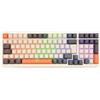 Rii Gaming RK909 - Tastiera meccanica silenziosa con tripla connessione (Wireless + Bluetooth + USB), batteria ricaricabile, retroilluminazione RGB, anti-ghosting, tasti smontabili, cover magnetica