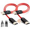 LXJADAP HDMI Wireless Trasmettitore e Ricevitore, Decodifica 4K Uscita 1080P, Cavo HDMI Senza Fili Portata 165FT/50M, 2,4 G e 5G Streaming Video/Audio/File da Laptop, PC a Monitor/TV/Proiettore, Rosso