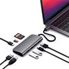 SATECHI Adattatore multimediale Type-C con HDMI 4K, Mini DP, USB-C PD, Gigabit Ethernet, USB 3.0, slot per schede Micro/SD - per MacBook Pro M2/M1, MacBook Air M2/M1 (Grigio siderale)