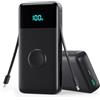 Trswyop Power Bank 26800mAh con Caricatore i-Watch, 25W PD+QC4.0 USB C Batteria Esterna con 2 Cavi Integrati Ricarica Veloce, 5 uscite Caricatore Portatile Compatibile con Apple Watch, iPhone,Samsung