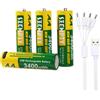 SZEMPTY Batterie ricaricabili USB AA, 4 pezzi, 3400 mWh(2250 mAh) Double A 1.5 V al litio USB-C Pila, batteria ricaricabile con cavo di ricarica USB 4 in 1 USB-A a USB-C, oltre 1200 cicli. …