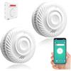 QXMH Rilevatore di fumi Smart, allarme antincendio, allarme fumi con sensore fotoelettrico avanzato, monitoraggio remoto dell'allarme antincendio tramite app con batteria della durata di 10 anni,85 dB.2PCS