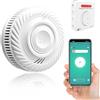QXMH Rilevatore di fumi Smart, allarme antincendio, allarme fumi con sensore fotoelettrico avanzato, monitoraggio remoto dell'allarme antincendio tramite app con batteria della durata di 10 anni,85 dB.1PCS