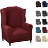 MAXIJIN Copripoltrona Elastico con Orecchie Copridivano Jacquard 1 pezzo Poggiatesta Copridivano Poltrona con Schienale Largo (Rosso)