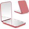 WOBSION Specchio Portatile con Luce LED per Viaggio,Pieghevole Specchietto da Borsetta di 1x/3x Ingranditore,Piccolo Mirror per Trucco con Interruttore Magnetico,a Regalo,Rosso