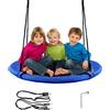 RELAX4LIFE Altalena da Giardino per Bambini, Altalena Rotonda a Nido per Esterno e Interno, Altezza Regolabile 100-160cm, per 2-3 Bambini, Carico massimo: 150kg (Blu)